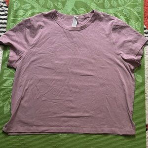 Lululemon pinkish-purple cotton blend t-shirt size 12